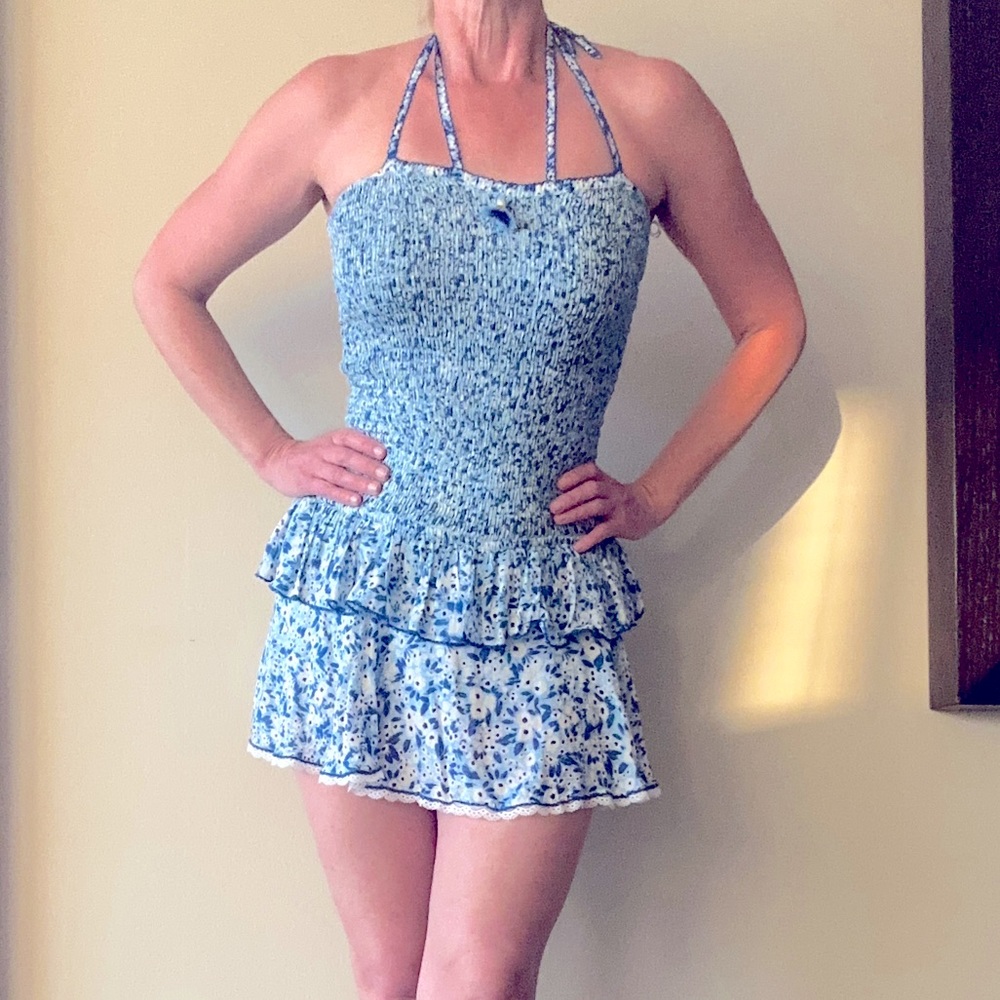 Poupette St Barth Yoana Smoked Romper Dress M $450